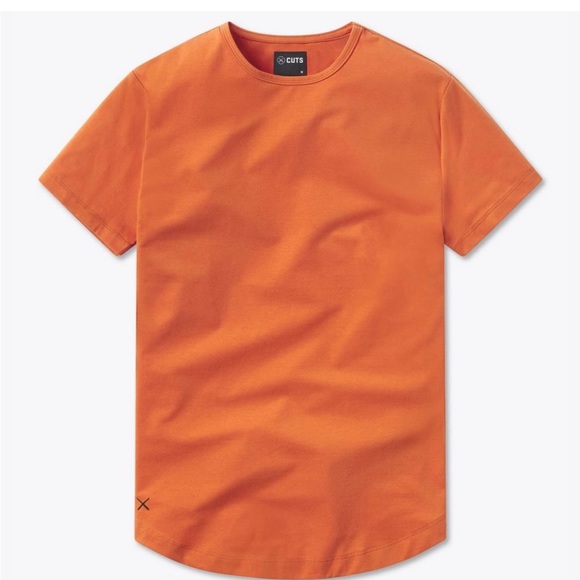 Cuts Clothing Curve Hem Tee in Orange 
Size M - Picture 2 of 12